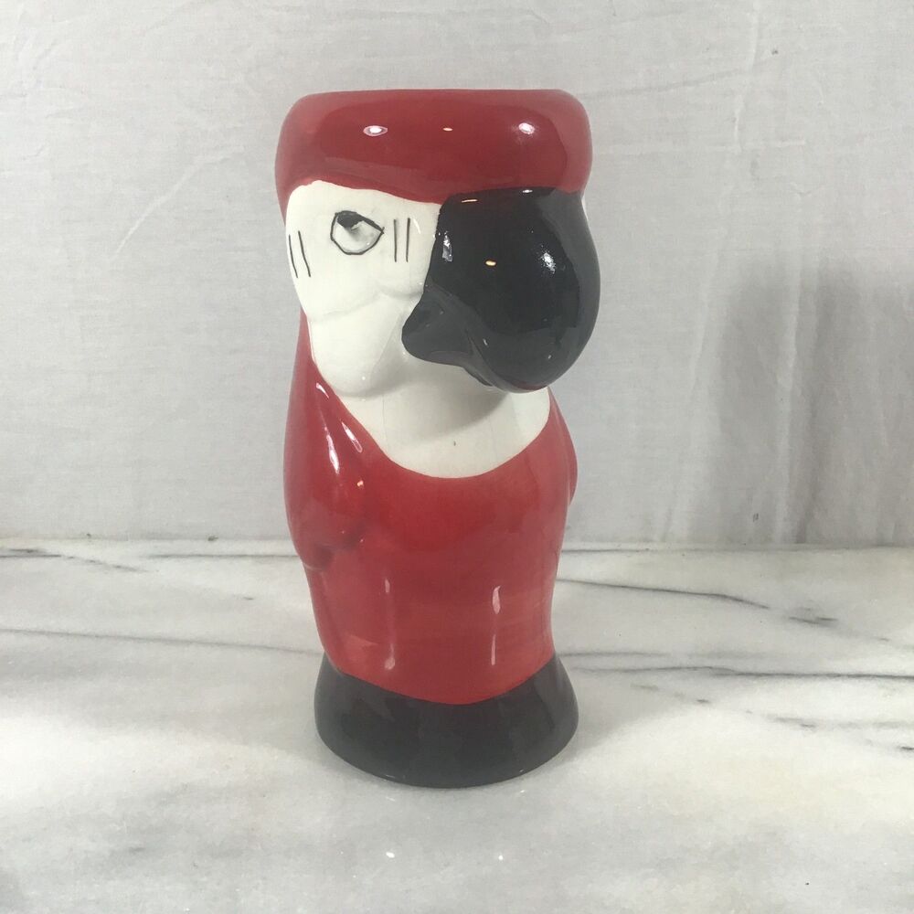Vintage Rainforest Cafe Red Macaw Parrot Tiki Mug Souvenir - Collectible DW125R